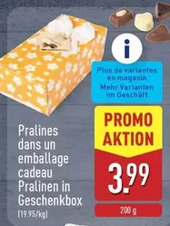 Cadeau - Pralines in Geschenkbox