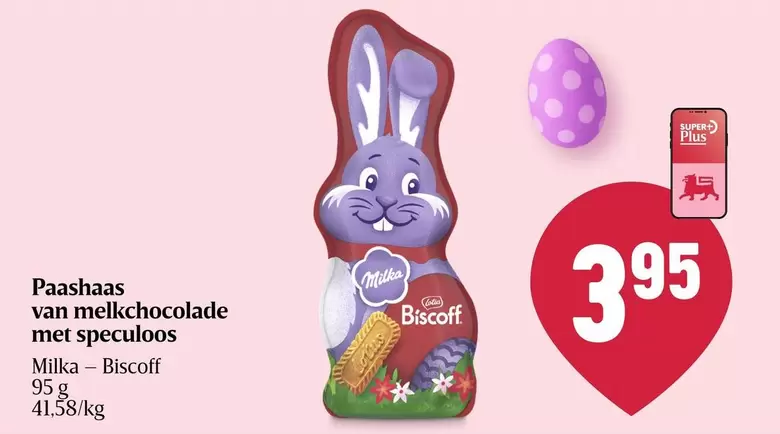 Paashaas van melkchocolade met speculoos