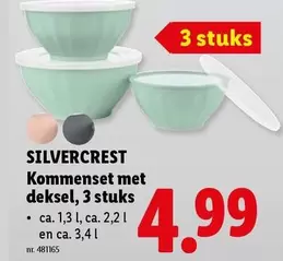 Kommensen set met deksel, 3 stuks