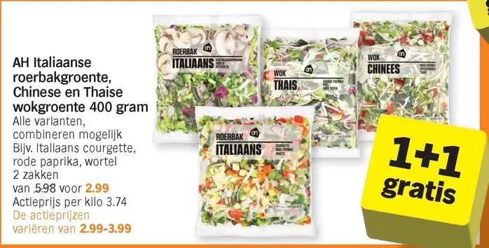De - AH Italiaanse roerbakgroente, Chinese en Thaise wokgroente