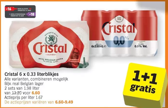 De - Cristal 6 x 0.33 literblikjes