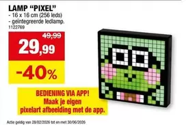 De - LAMP "PIXEL" - 16 x 16 cm (256 leds) - geïntegreerde ledlamp. 1122769