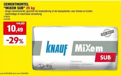 De - CEMENTMORTEL "MIXEM SUB" 25 kg