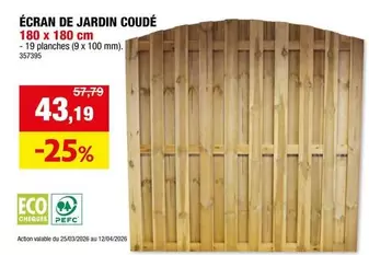 De - ÉCRAN DE JARDIN COUDÉ 180 x 180 cm