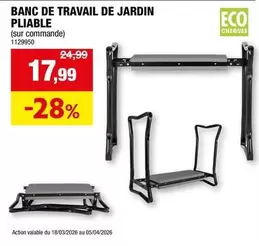 De - BANC DE TRAVAIL DE JARDIN PLIABLE