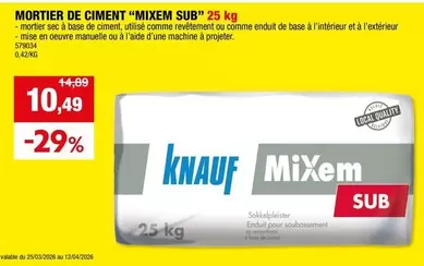 De - MORTIER DE CIMENT "MIXEM SUB"