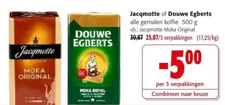 Jacqmotte of Douwe Egberts alle gemalen koffie