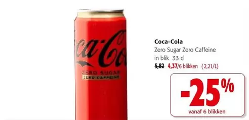 Coca Cola - Zero Sugar Zero Caffeine in blik