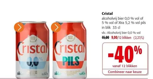 alcoholvrij bier 0,0 % vol of 5 % vol of Xtra 5,2 % vol pils