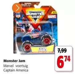 Monster -  Jam Marvel voertuig Captain America