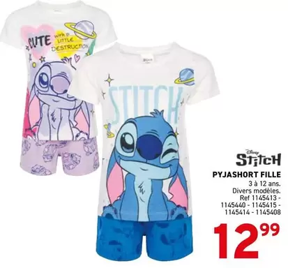 Stitch - PYJASHORT FILLE
