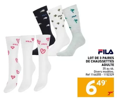 Fila - LOT DE 3 PAIRES DE CHAUSSETTES ADULTE
