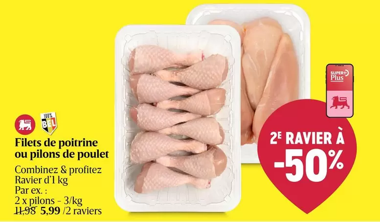 De - Filets de poitrine ou pilons de poulet