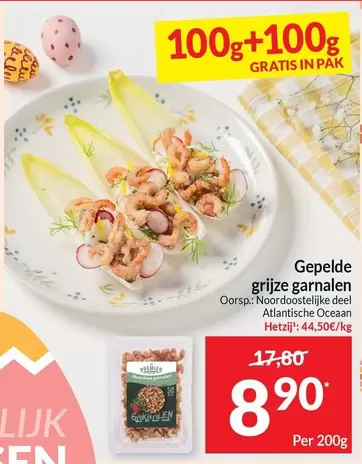 Gepelde grijze garnalen