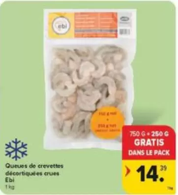 Gm - Queues de crevettes décortiquées crues