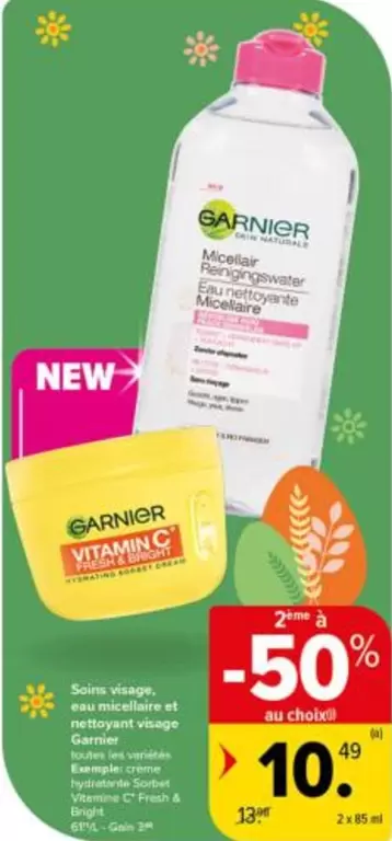 Eau micellaire et nettoyant visage