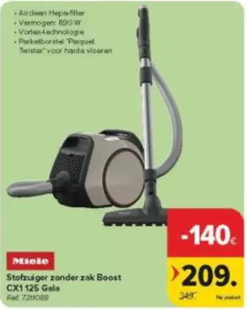 Miele - Stofzuiger zonder zak Boost CX1 125 Gala