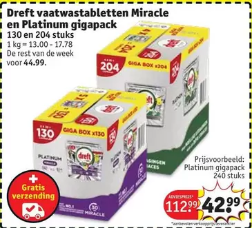 De - Vaatwastabletten Miracle en Platinum