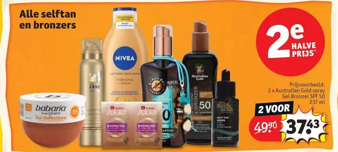 Australian Gold spray Gel Bronzer SPF 50