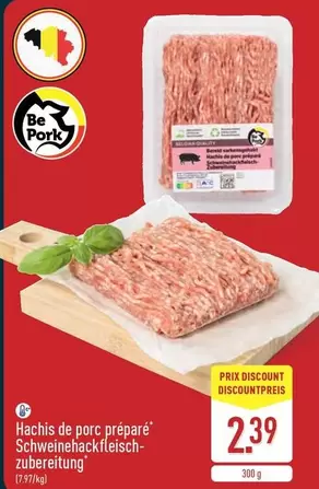 Be - Hachis de porc préparé Schweinehackfleisch-zubereitung