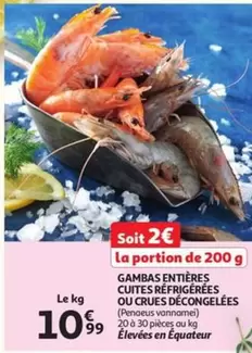De - GAMBAS ENTIERES CUITES REFRIGEREES OU CRUES DECONGELEES