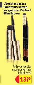 mascara Panorama Brown en eyeliner Perfect Slim Brown