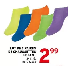 De - LOT DE 5 PAIRES DE CHAUSSETTES ENFANT