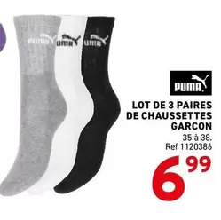 Puma - LOT DE 3 PAIRES DE CHAUSSETTES GARCON