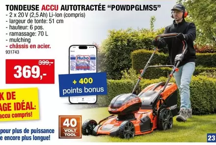 De - TONDEUSE ACCU AUTOTRACTÉE "POWDPGLMS5"