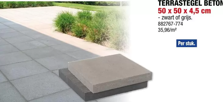 TERRASTEGEL BETON 50 x 50 x 4,5 cm