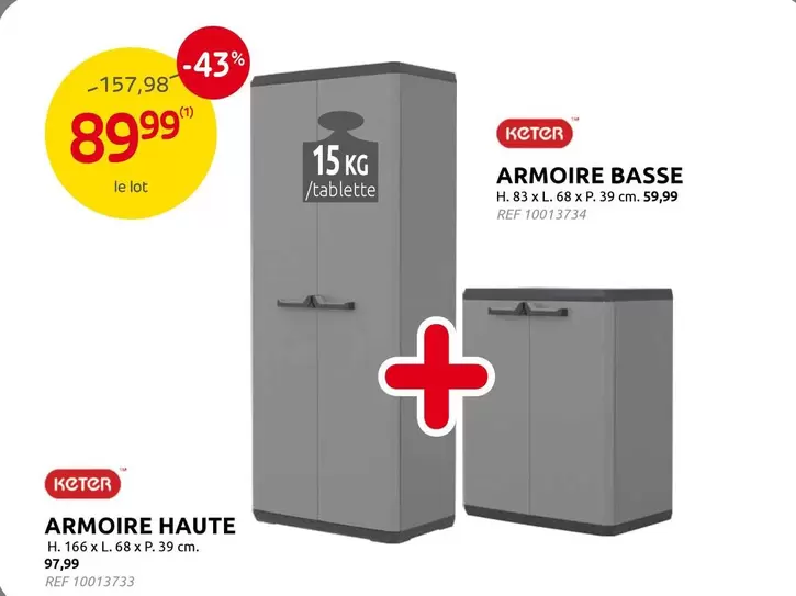 ARMOIRE BASSE H.83 x L.68 x P.39 cm