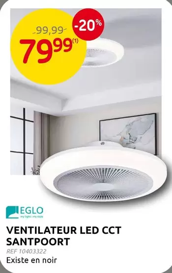 VENTILATEUR LED CCT SANTPOORT