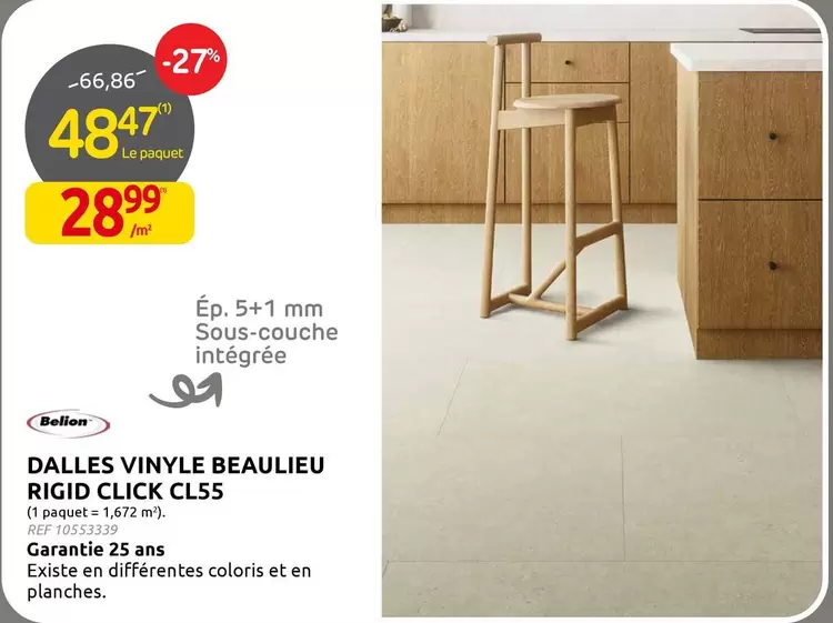 DALLES VINYLE BEAULIEU RIGID CLICK CL55