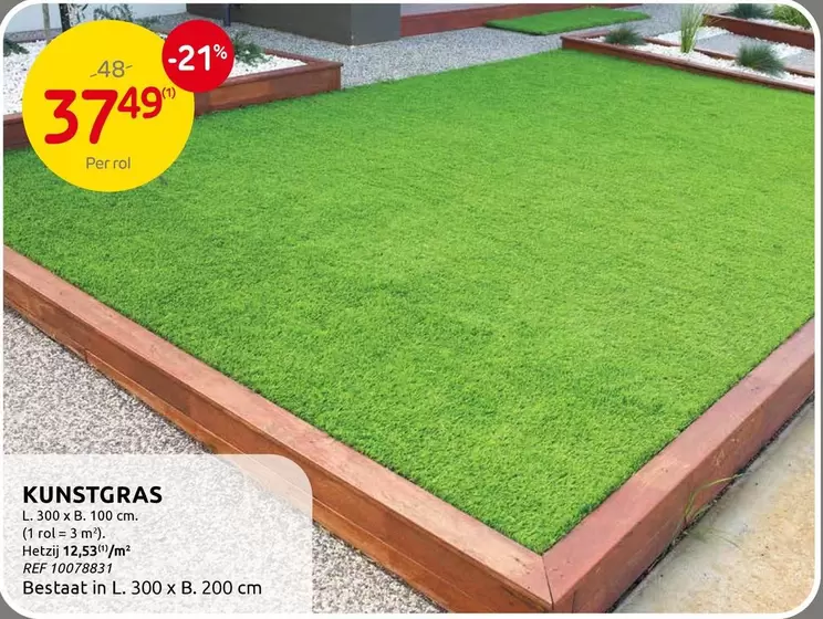 KUNSTGRAS L. 300 x B. 100 cm.