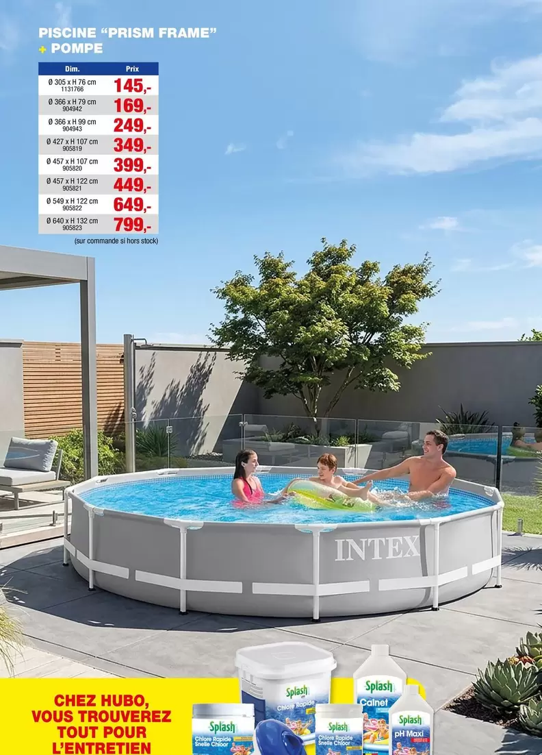 Intex - PISCINE "PRISM FRAME" + POMPE