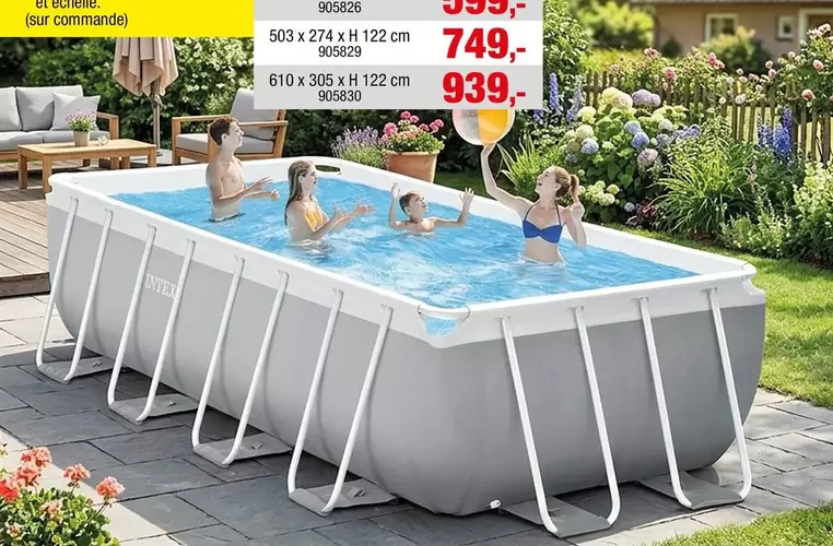 Intex - Rectangular steel frame pool 905826, 905829, 905830
