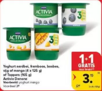 Yoghurt aardbei, framboos, bosbes, vijg of mango