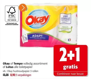 Okay -  of Tempo volledig assortiment van Lotus alle toiletpapier