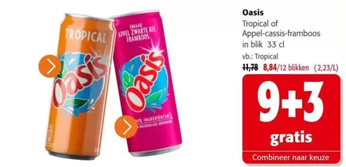 Oasis - Tropical of Appel-cassis-framboos in blik