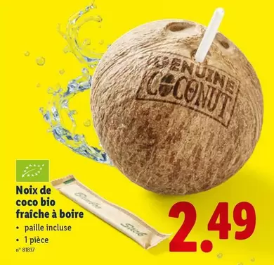 De - Noix de coco bio fraîche à boire