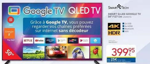 De - SMART Q-LED GOOGLE TV 50"/127 CM