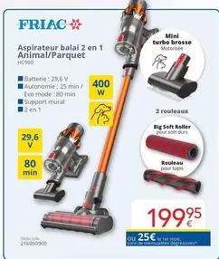 De - Aspirateur balai 2 en 1 Animal/Parquet HC900