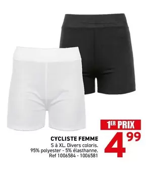 CYCLISTE FEMME S à XL. Divers coloris. 95% polyester - 5% élasthanne. Ref 1006584 - 1006581