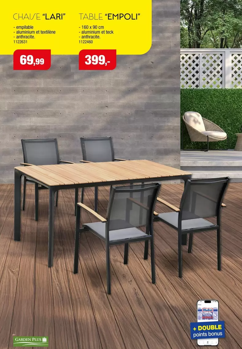 CHAISE "LARI" TABLE "EMPOLI"