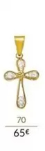 Gold cross pendant with cubic zirconia