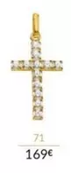 Gold and diamond cross pendant