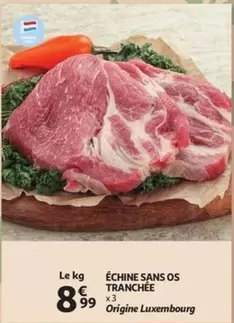 Échine sans os tranchée