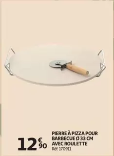 PIERRE À PIZZA POUR BARBECUE Ø 33 CM AVEC ROULETTE Réf. 170911