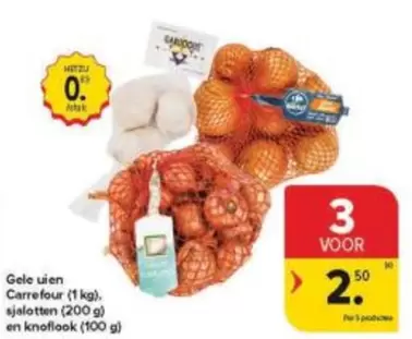 Gele uien, sjalotten en knoflook