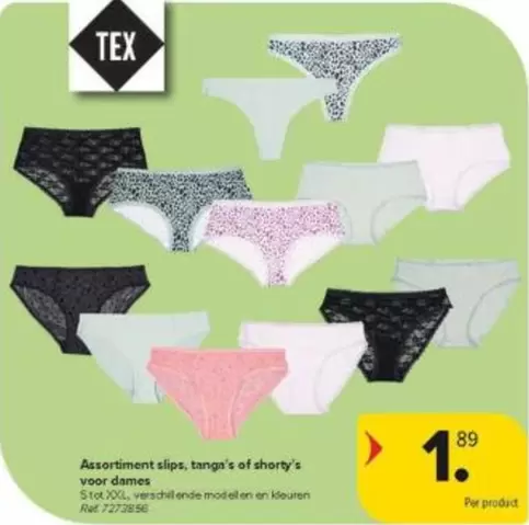 Red - Assortment slips, tanga's of shorty's